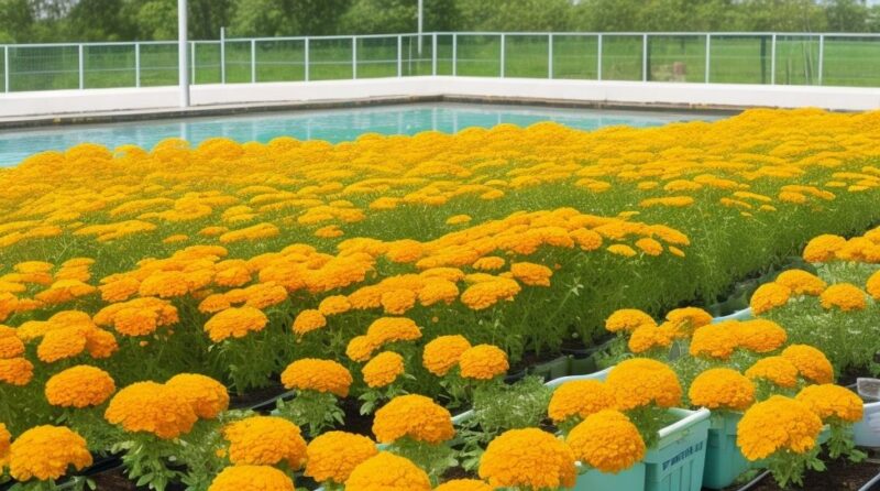 Marigolds in aquaponics