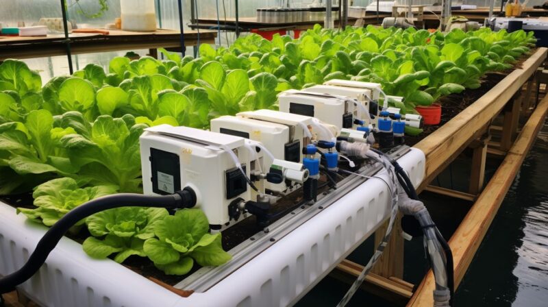 Pumps and timers in aquaponics